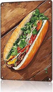 Funny Signs Vietnamese Banh Mi Sandwich Tin Sign Vintage Metal Signs For Restaurant Kitchen Bar Cafe Wall Decor 8x12inch