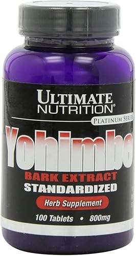 Ultimate Nutrition Yohimbe - Tabletas de extracto de corteza estandarizadas, 800 mg, botellas de 100 unidades