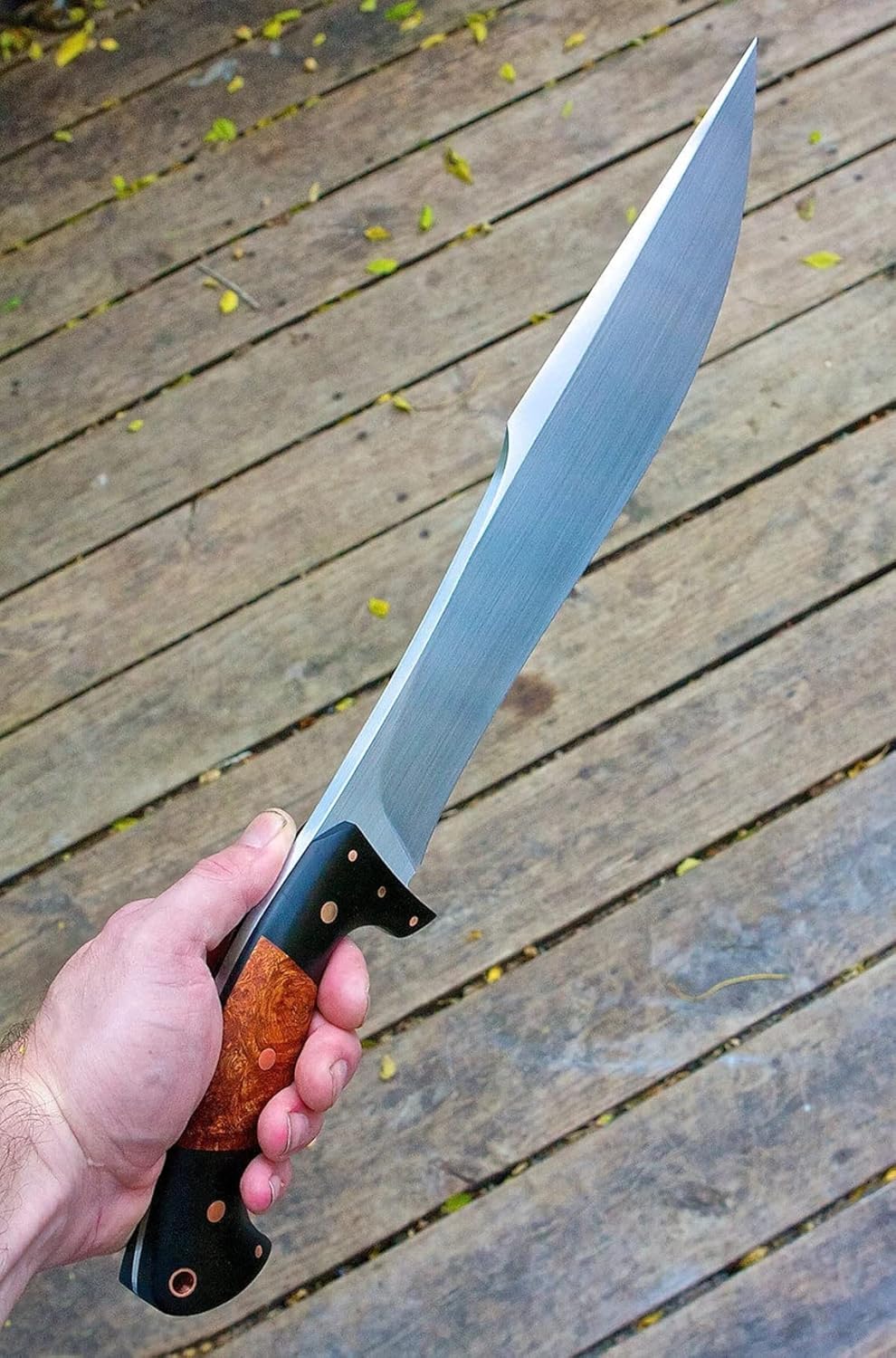 Handmade 19" Carbon Steel Full Tang Knife, Carbon Steel Fixed Blade Knife with Resin Handle, Sharp Blade Hunting Knife With Sheath