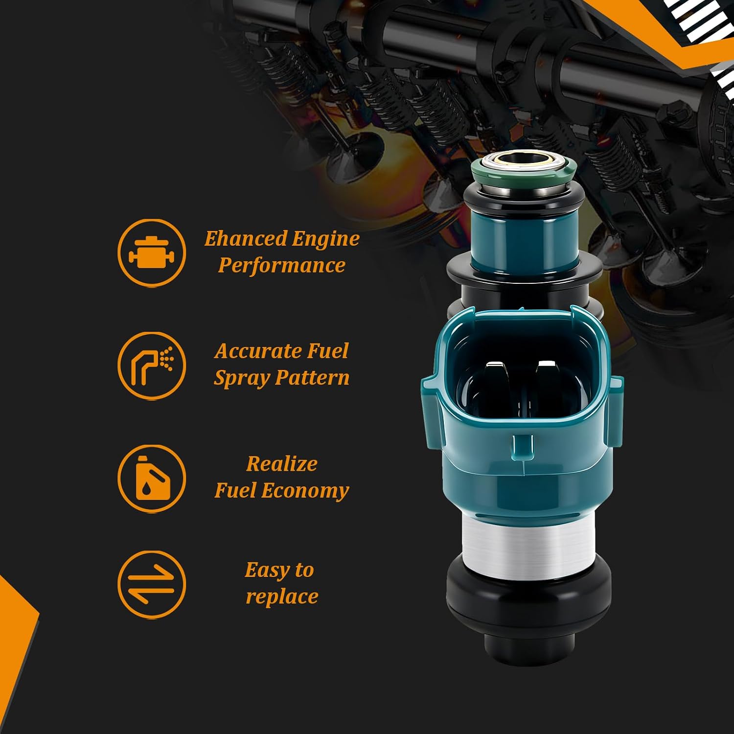 4PCS Fuel Injector Nozzle IJ105/3 Compatible with 2007-2013 Honda TRX420FM TRX420FPM Rancher 420 4X4 2007 2008 2009 2010 2011 2012 2013, Replaces 16450HP5603 16450-HP5-603