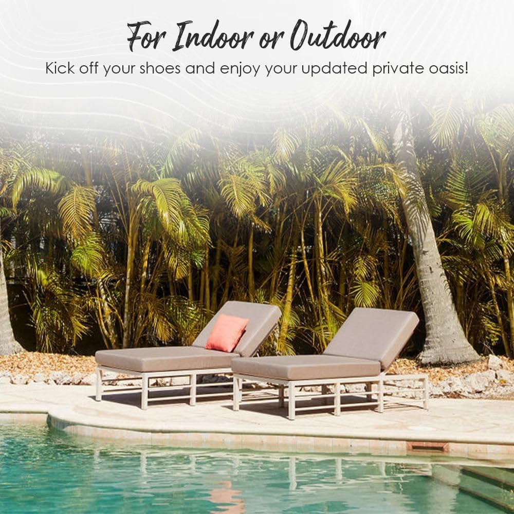 RSH DECOR: Foam Chaise Lounge Seat Cushion | 72" x 21" x 3" | All-Weather Spun Fabric | Water and Fade-Resistant | Outdoor Chair Cushion for Patio Furniture | Artistic Floral