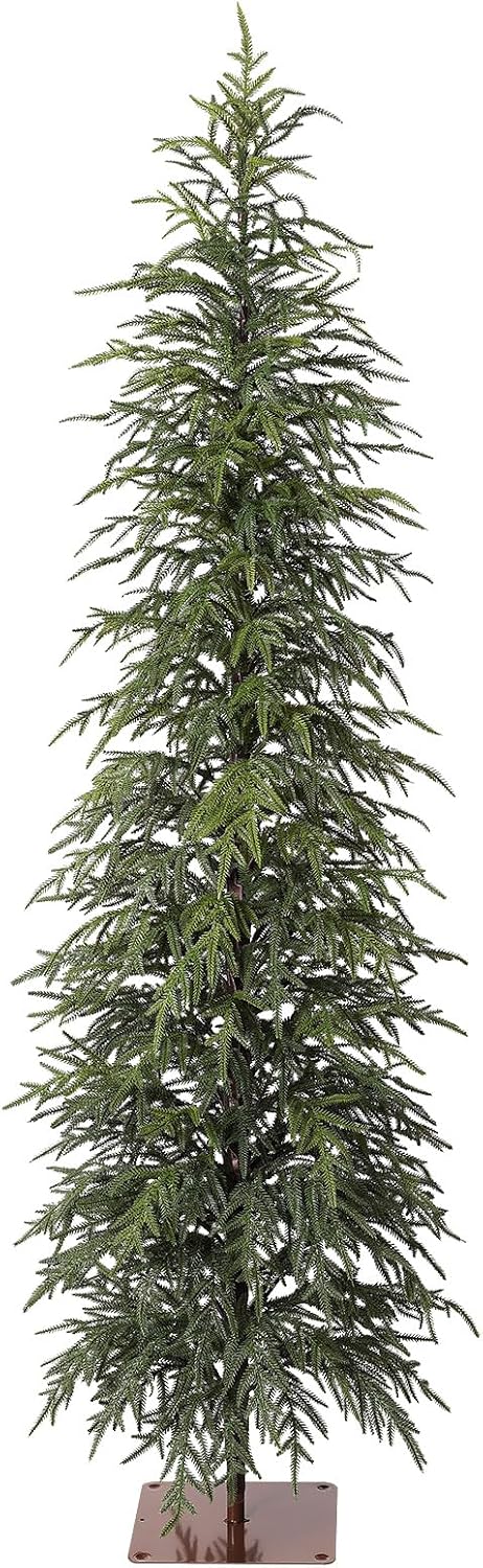 VeriNaTural 6FT Unlit Skinny Artificial Christmas Tree with PE Branches