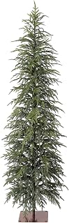 VeriNaTural 6FT Unlit Skinny Artificial Christmas Tree with PE Branches | add your own lights, slim space-saving shape, sectional setup, sturdy metal base, apartment and corner friendly
