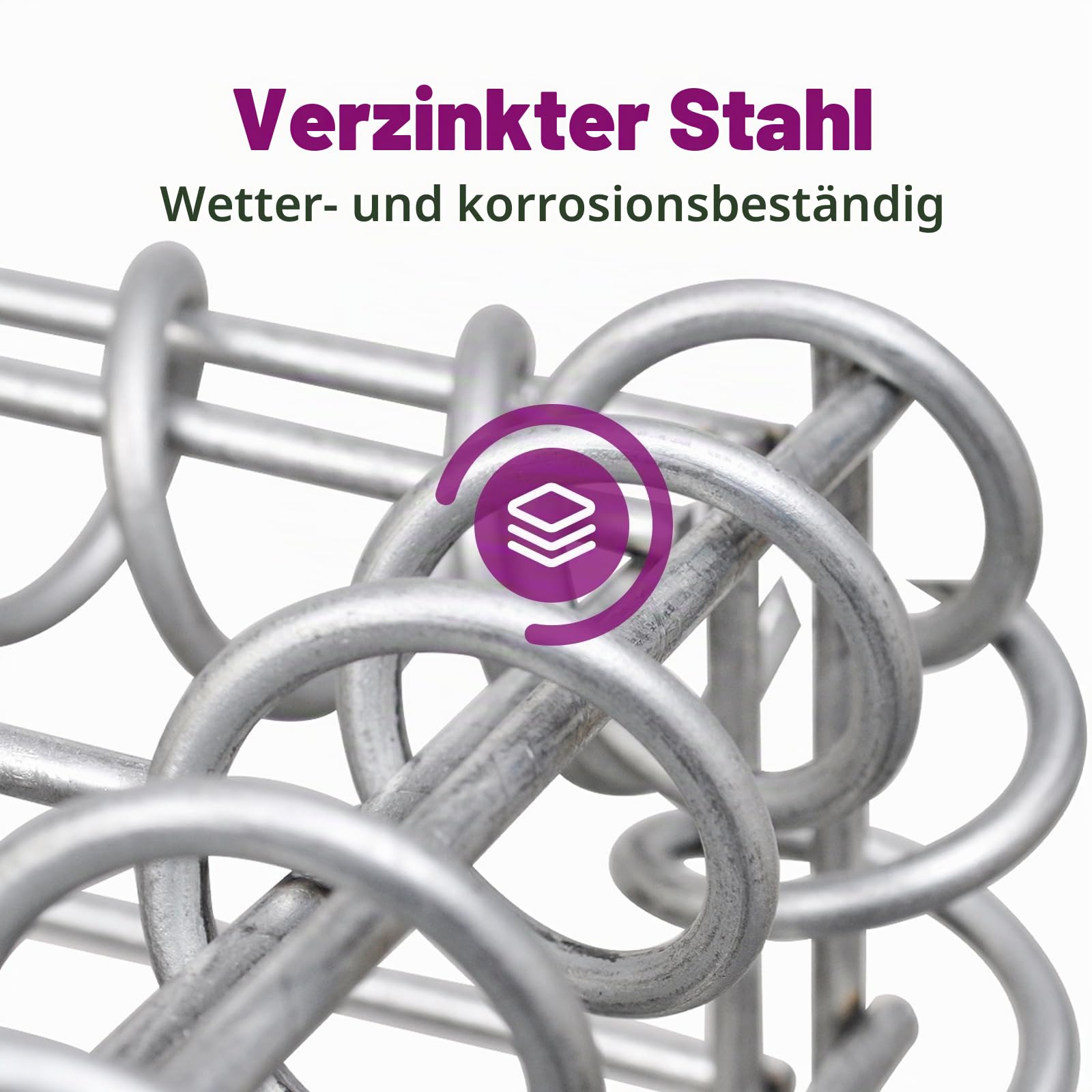 vidaXL Gabionen Wand mit Deckel 600x30x100cm Steingabionen Gabione Steinkorb