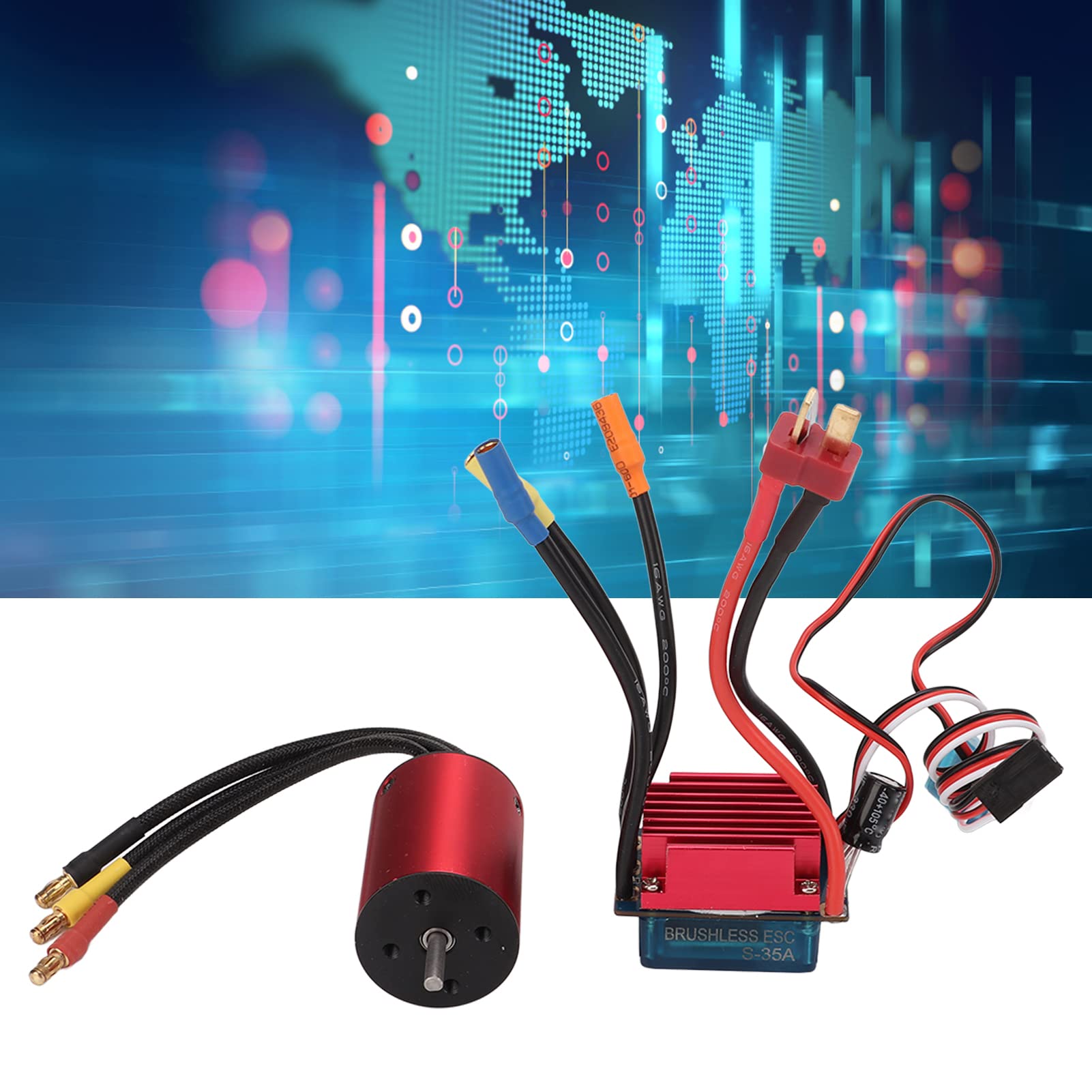Alomejor RC Car Brushless Motor ESC Kit 3600KV Motor Y 35a ESC Combo Set para 1/14 1/16 RC Car