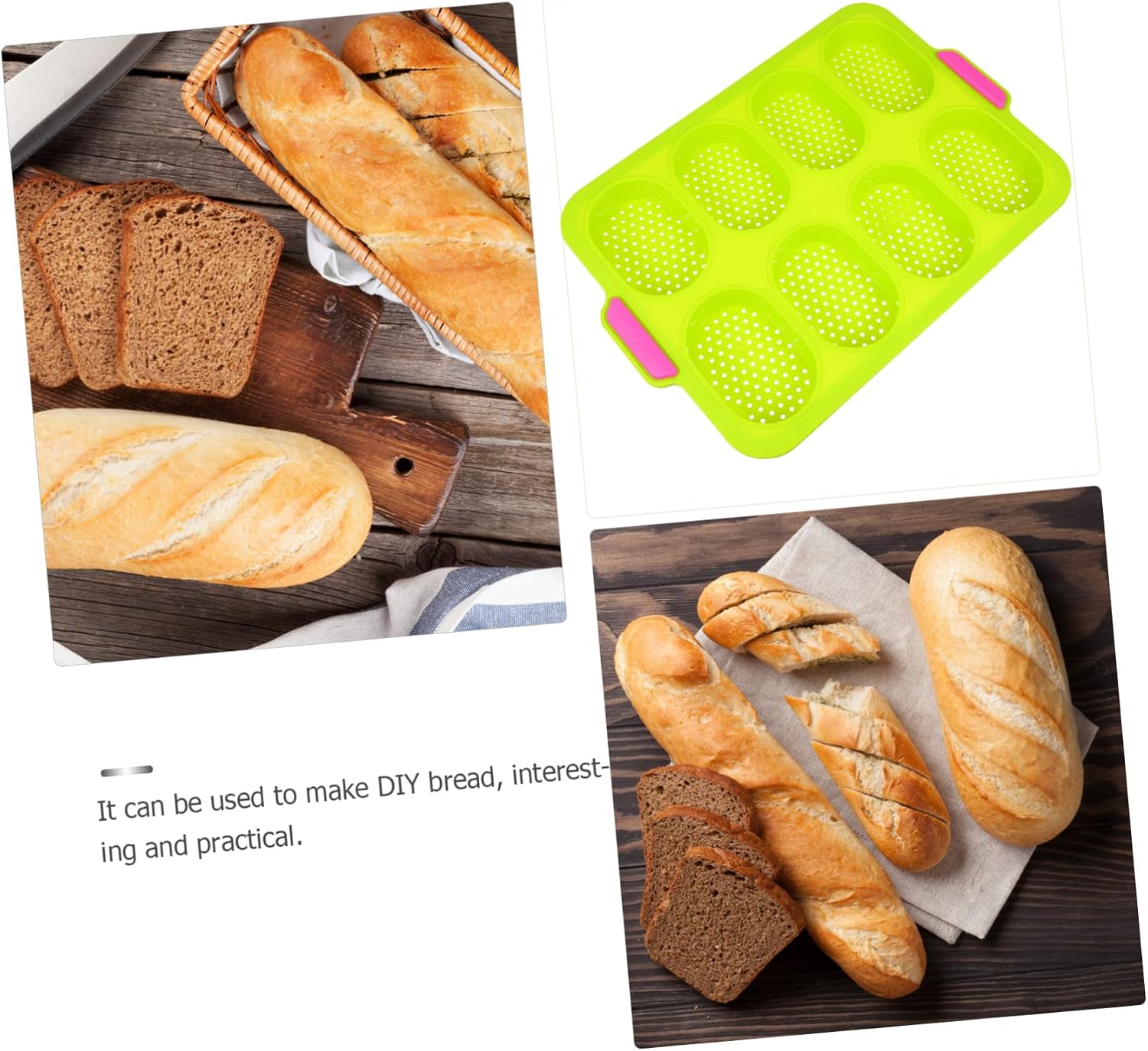 2pcs French Bread Loaf Pans Silicone Baking Molds Non-stick Baking Tools