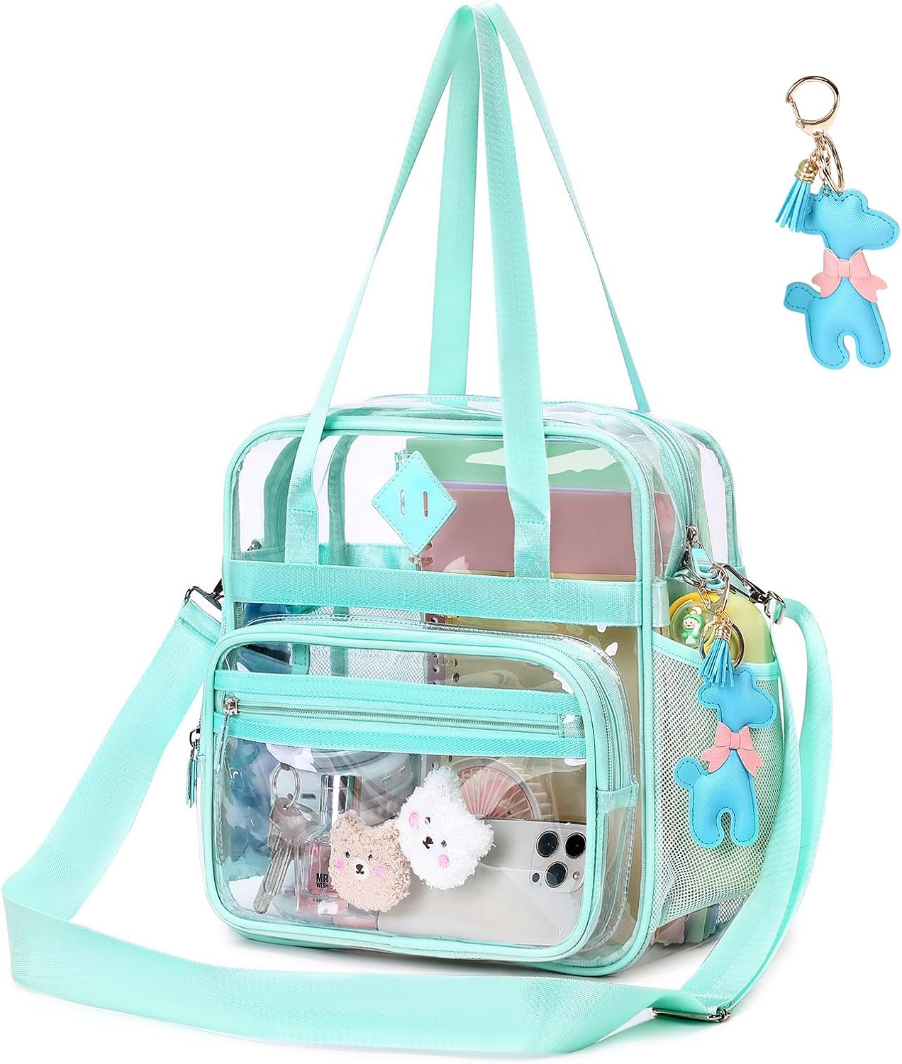 Clear Tote Bag - 12x6x12 See Through Stadium Event Bag for Women