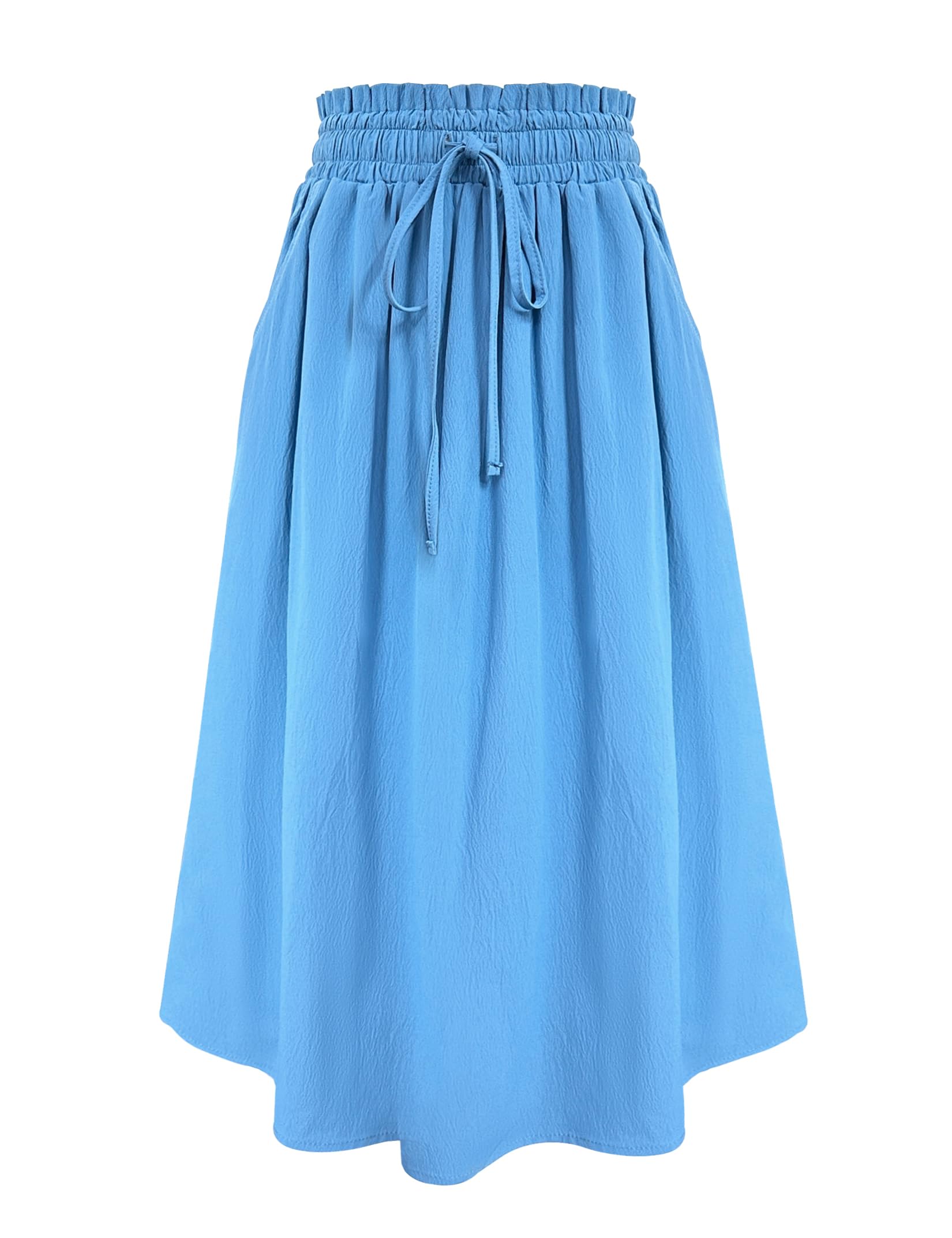 Girls Maxi Skirt A-Line Uniform Skirts School Daily Skirt with Pockets, 4-13 Years