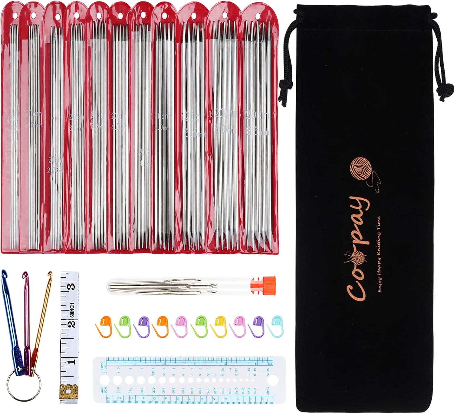 Euizz Stricknadeln-Etui Organizer - Aufbewahrungstasche Für Rundstricknadeln & Zubehör