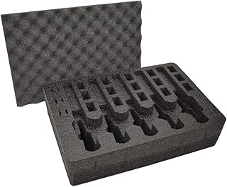 5 Pistol 18 Magazine Storage Foam Insert For Pelican 1520 Case | 2 Piece Set Pre-Cut Military Grade Polyethylene Foam Base Insert And Lid Liner (Case Not Included) - MY CASE BUILDER