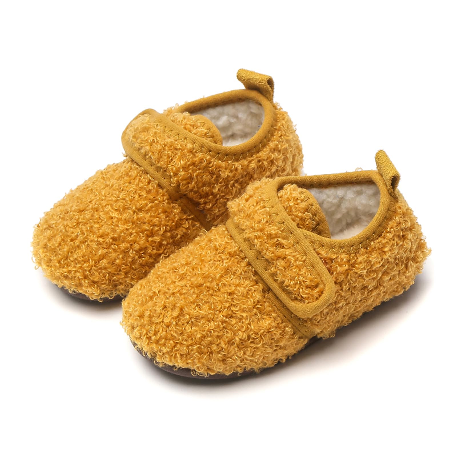 KUBUA Toddler Slippers Boys Girls Outdoor Indoor House Shoes for Kids Yellow Size 3 Toddler