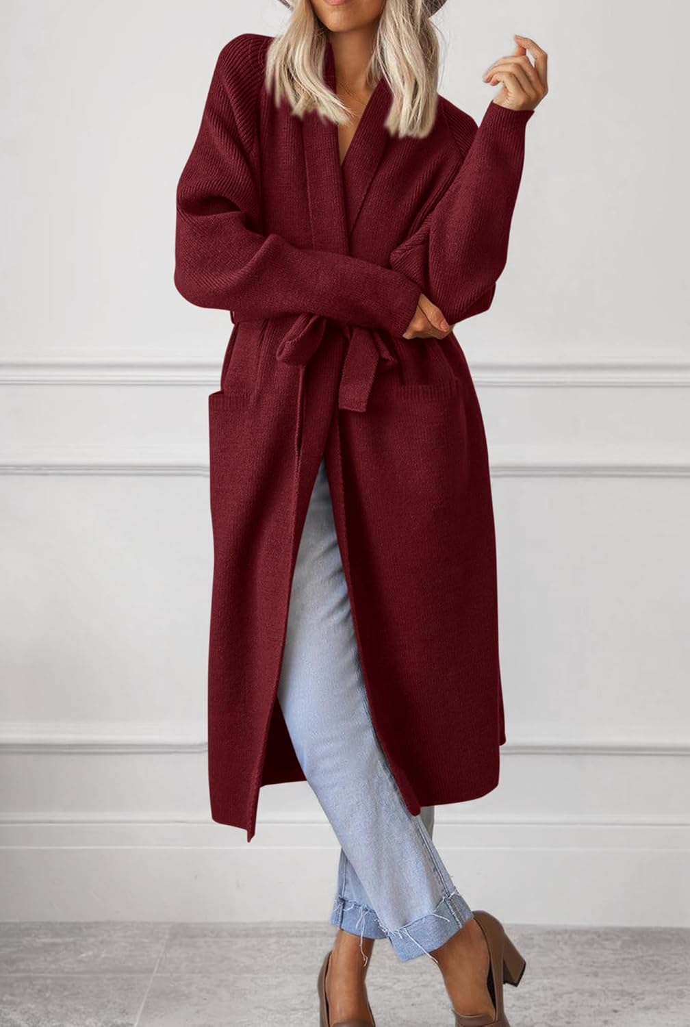 MASCOMODA Long Chunky Cardigan Sweaters for Women Open Front Oversized Casual Knit Spring Coatigan Jackets Winter Coats 2026 - Image 2