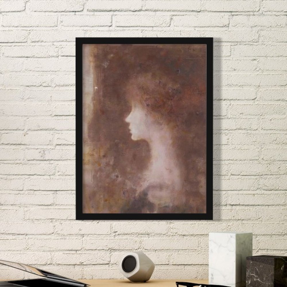 Art cadre photo rectangle en bois noble avec motif de peinture à l'huile texturée DIYthinker
