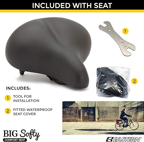 Miniatura 6 de Asiento de bicicleta grande y suave para personas mayores - Spin interior - Bicicletas estacionarias y estáticas - Sillín de bicicleta grande ancho