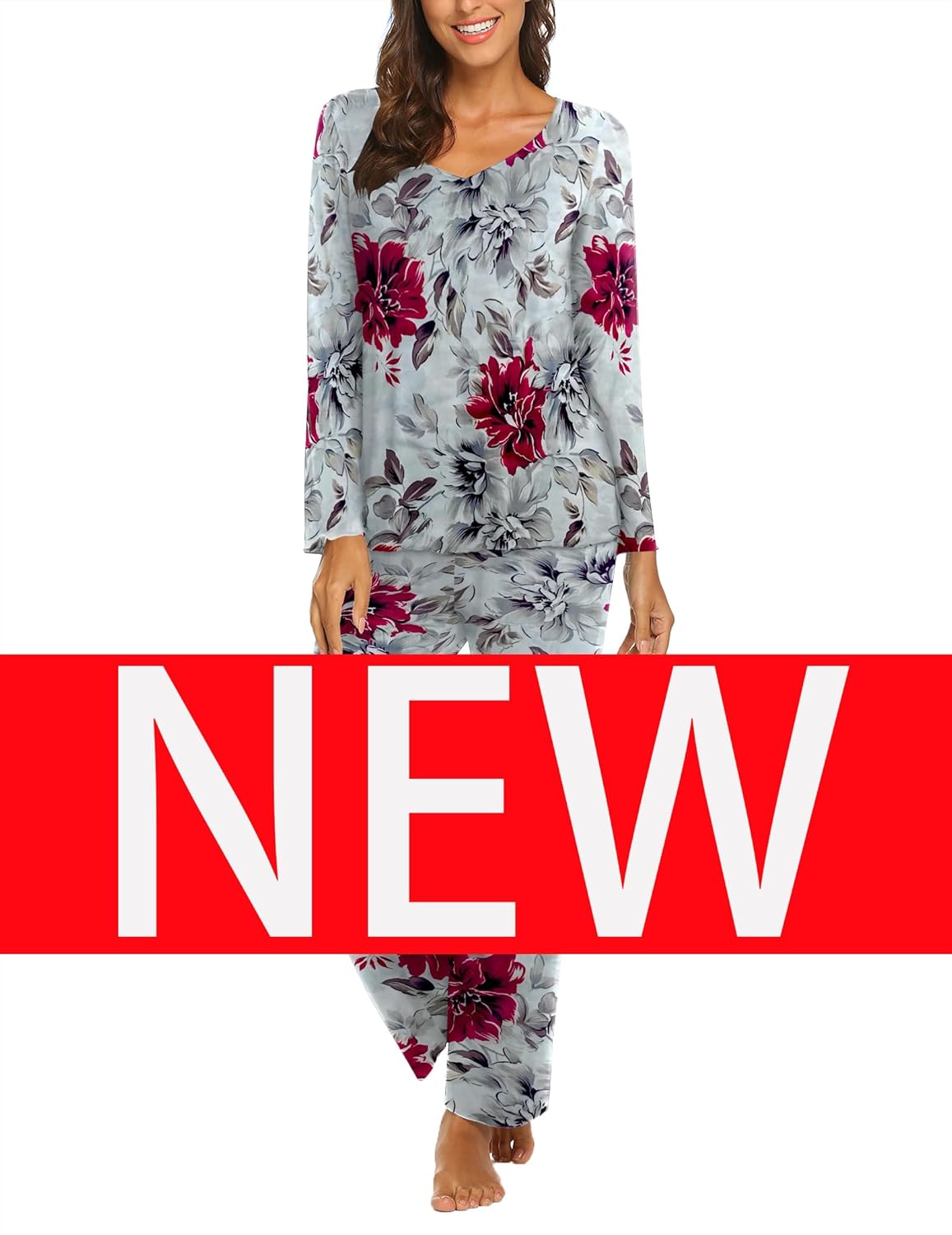 Ekouaer Womens Pajama Sets 2 Piece Lounge Set Fall Winter Pajamas Long Sleeve Pjs Top and Pants Soft Pj Sets Loose Sleepwear - Image 6