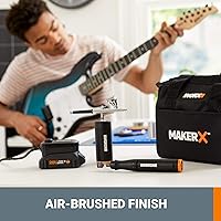 Vista 8 de Worx MAKERX WX992L 20V Kit de herramientas de manualidades (2 piezas) - Herramienta giratoria + cepillo de aire