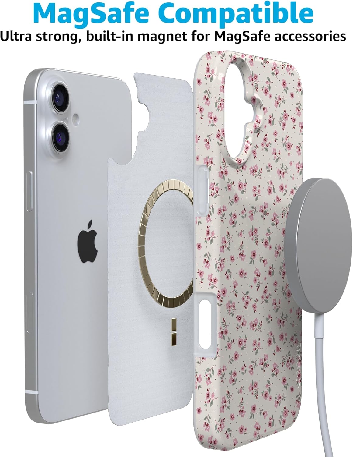 Casely iPhone 16 Case | Cottage Charm | Cottagecore | Compatible with MagSafe | Classic Ultra Slim Design