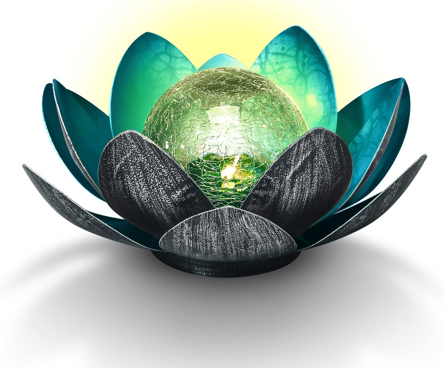 RIDEN Solar Lotus Flower Light Outdoor Decorations,Solar Outdoor Lights Decorative,Waterproof Glass Solar Powered Ball Decor Light for Outside with Metal Petal for Tabletop,Walkway Yard (B0CSXF623T) Amazon Price History, Amazon Price Tracker
