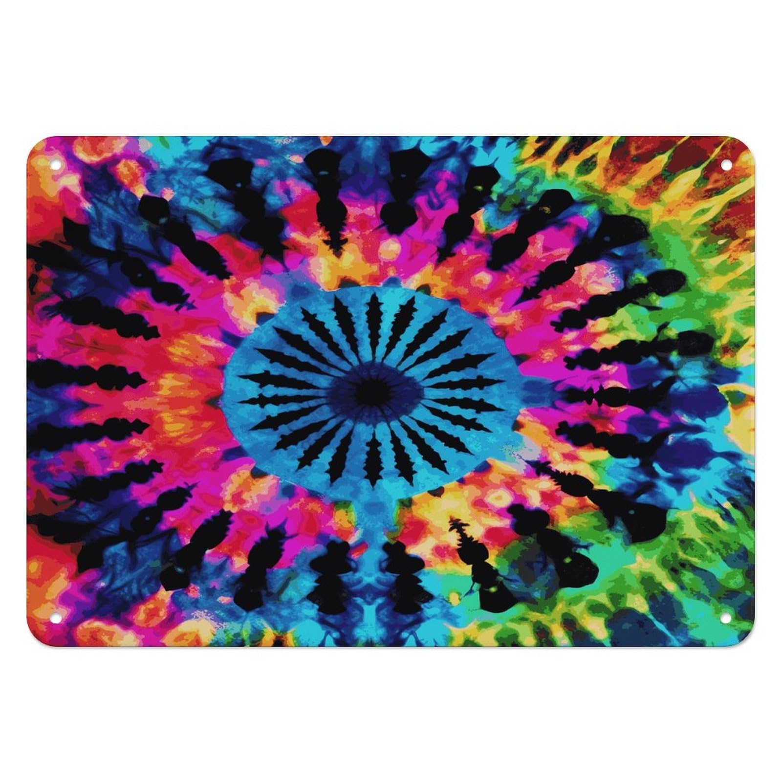 Fodpand Style Exotic Tribe Tie Dye Retro Vintage Metal Tin Sign,Wall Art Decor Garden Plaque Poster For Bedrooms Yard Bars Pubs Patios Porches 7.9X5.5 Inch
