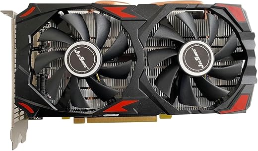 JieShuo AMD RX590 GME 8G Graphics Card Black,8Pin 8Gb Gddr5 Graphics Card with 1X Hdmi 2X Dp for High End Gaming,Rendering and Video Editing(Black)