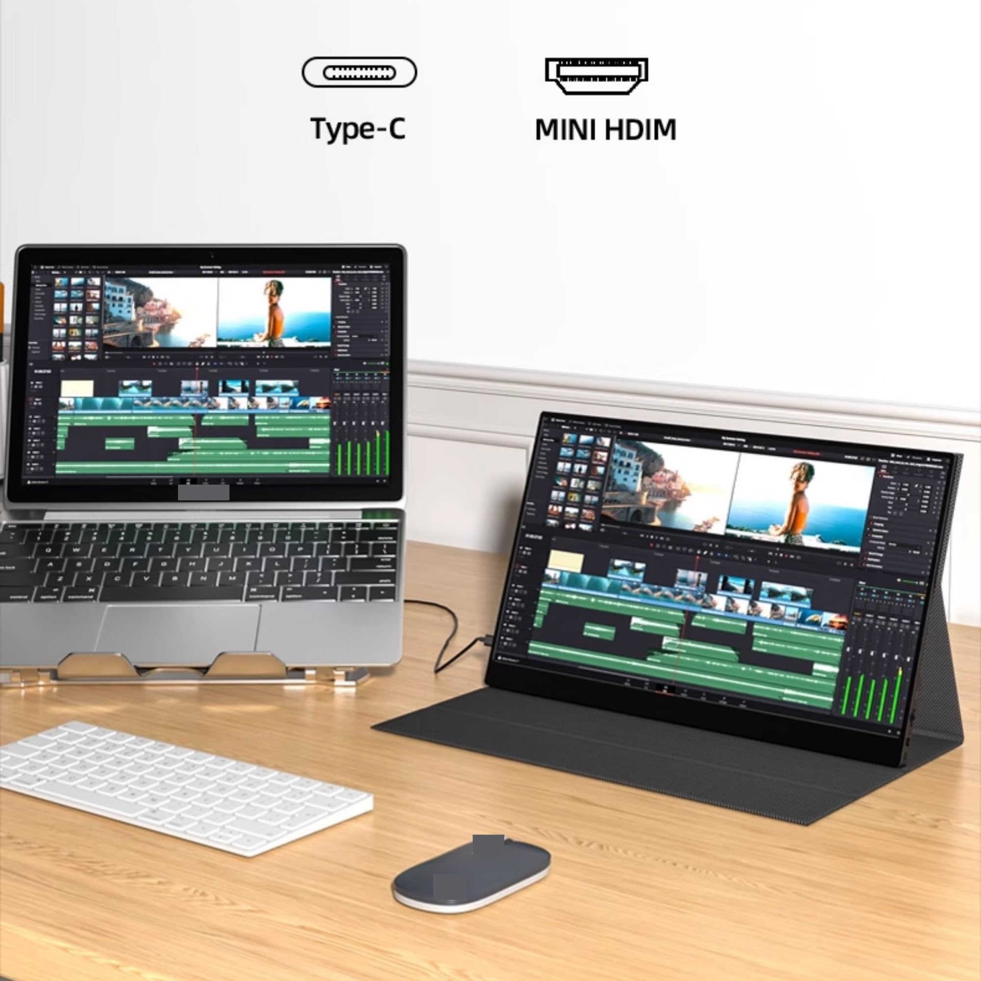 Monitor portatile da 16,1 pollici con espansione esterna for laptop, schermo secondario 1080HD 144 Hz Monitor per Smart Working