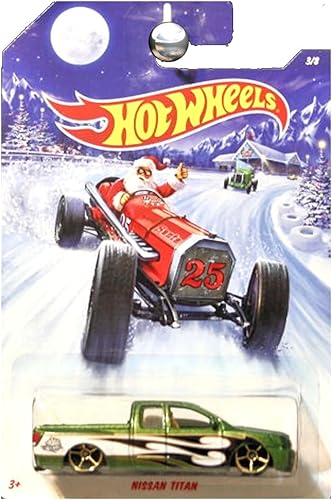 Hot Wheels 2014 Holiday Rods Nissan Titan Pickup Truck Verde WALMART