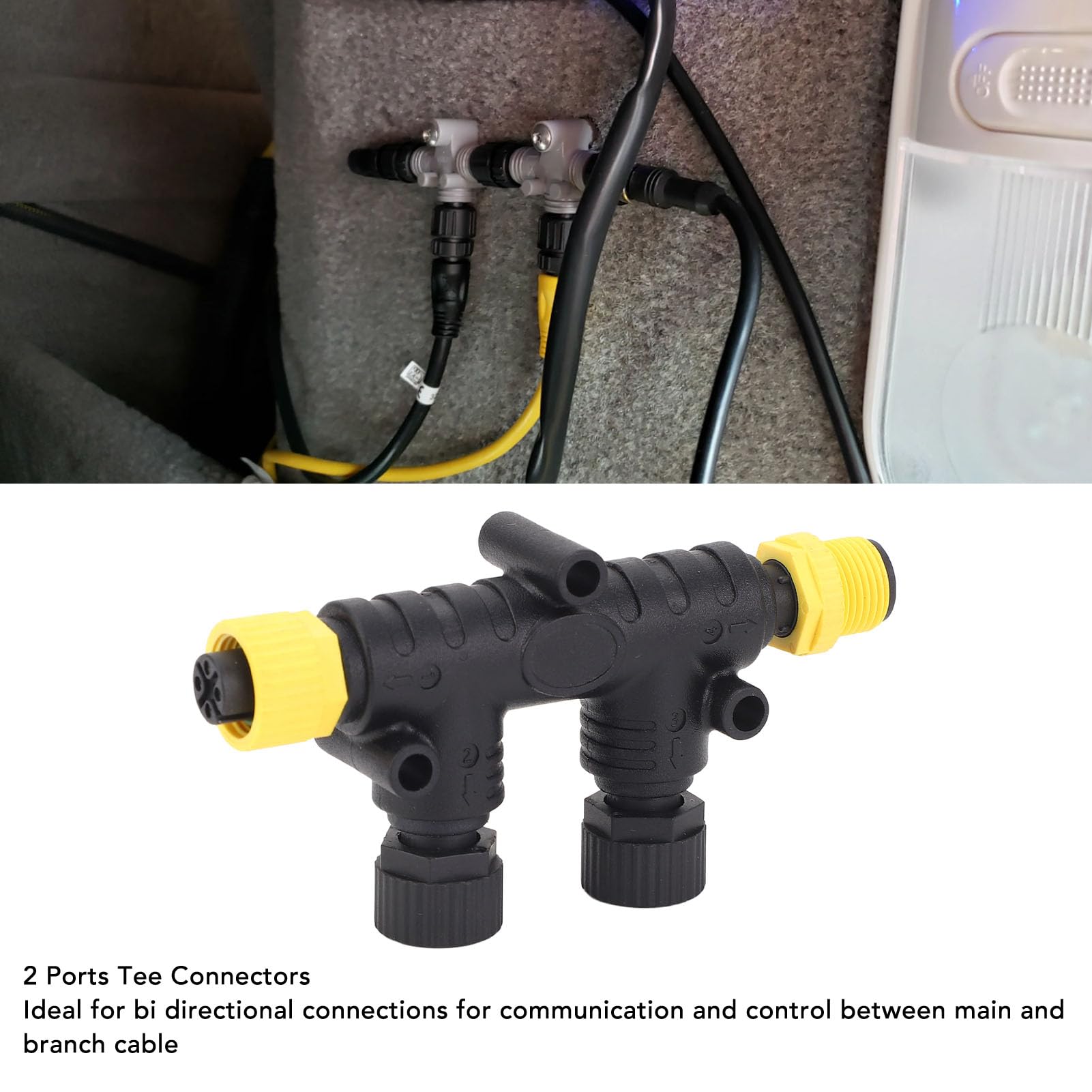 Per Connettore a T a 2 Porte NMEA 2000, Connettore a T Per Reti Lowrance Simrad B& Navico, Connettore a T Per Cavo di Derivazione Backbone Impermeabile IP67 a 5 Pin