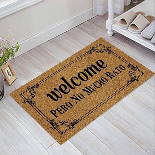 Miniatura 4 de Felpudo de bienvenida para decoración del hogar (17.7 x 29.5 pulgadas), divertido tapete con parte trasera de goma antideslizante, tapete