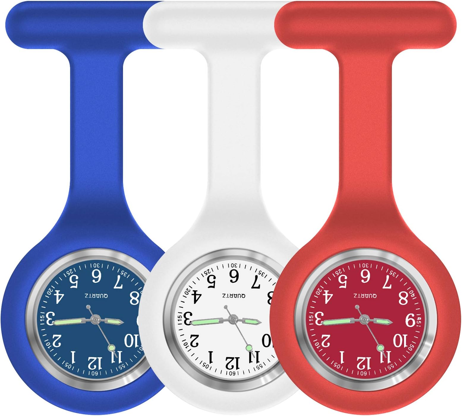 Nurse Watch,Nursing Watch,Nurse Watches for Women, Watch with Second Hand Clip on Watch Nursing Watches for Nurses (Blue White Red)