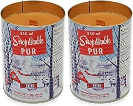 MapleFarm - 2 x Maple Syrup Scented Candles in a Traditional Canadian Tin. Wooden Wick. Maple Syrup Candle.