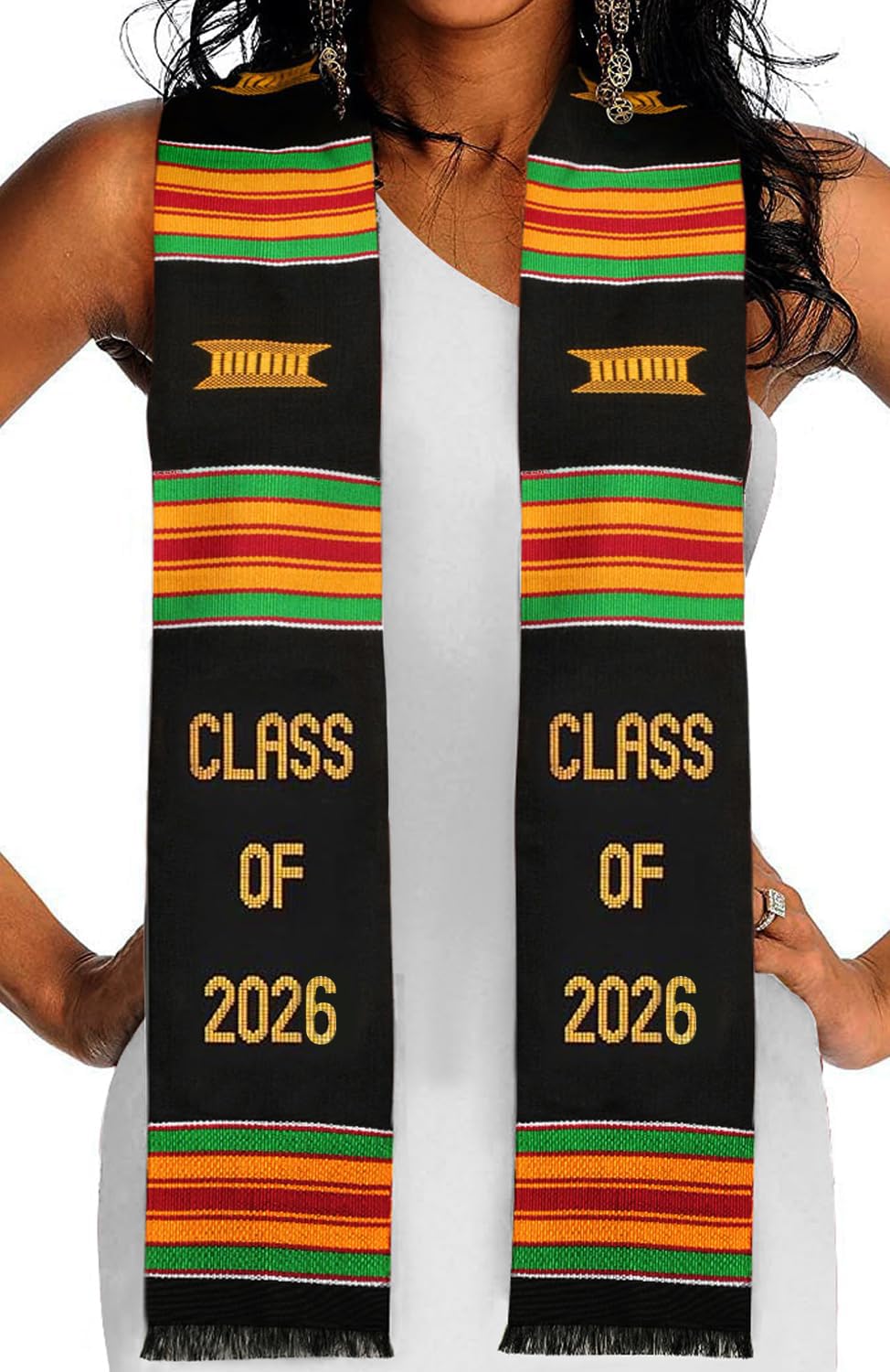Kwabla's Kente Graduation Stole Class of 2026 | Celebrate Culture with the African Graduation Stole, Kente Stole Class of 2026, Default