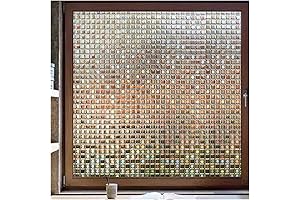 rabbitgoo Privacy Film for Windows, Wood Shutters for Windows Inside Mosaic Window Tint Vinyl