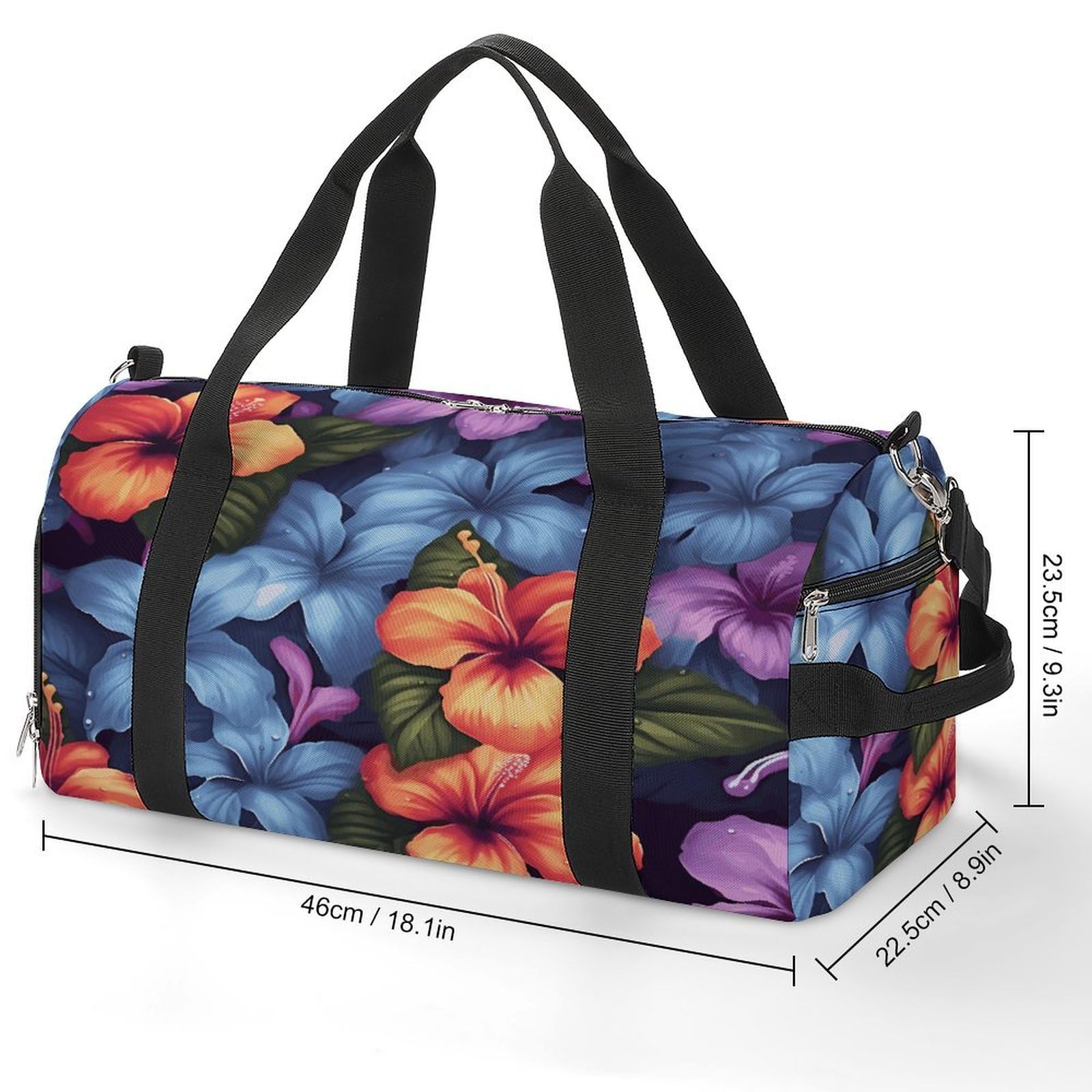 Turnbeutel für Damen und Herren, tropisches Blumenmuster, wiederverwendbar, Turnbeutel mit Schuhfach, Stil, Einheitsgröße, modern, Stil:, Einheitsgröße, Modern