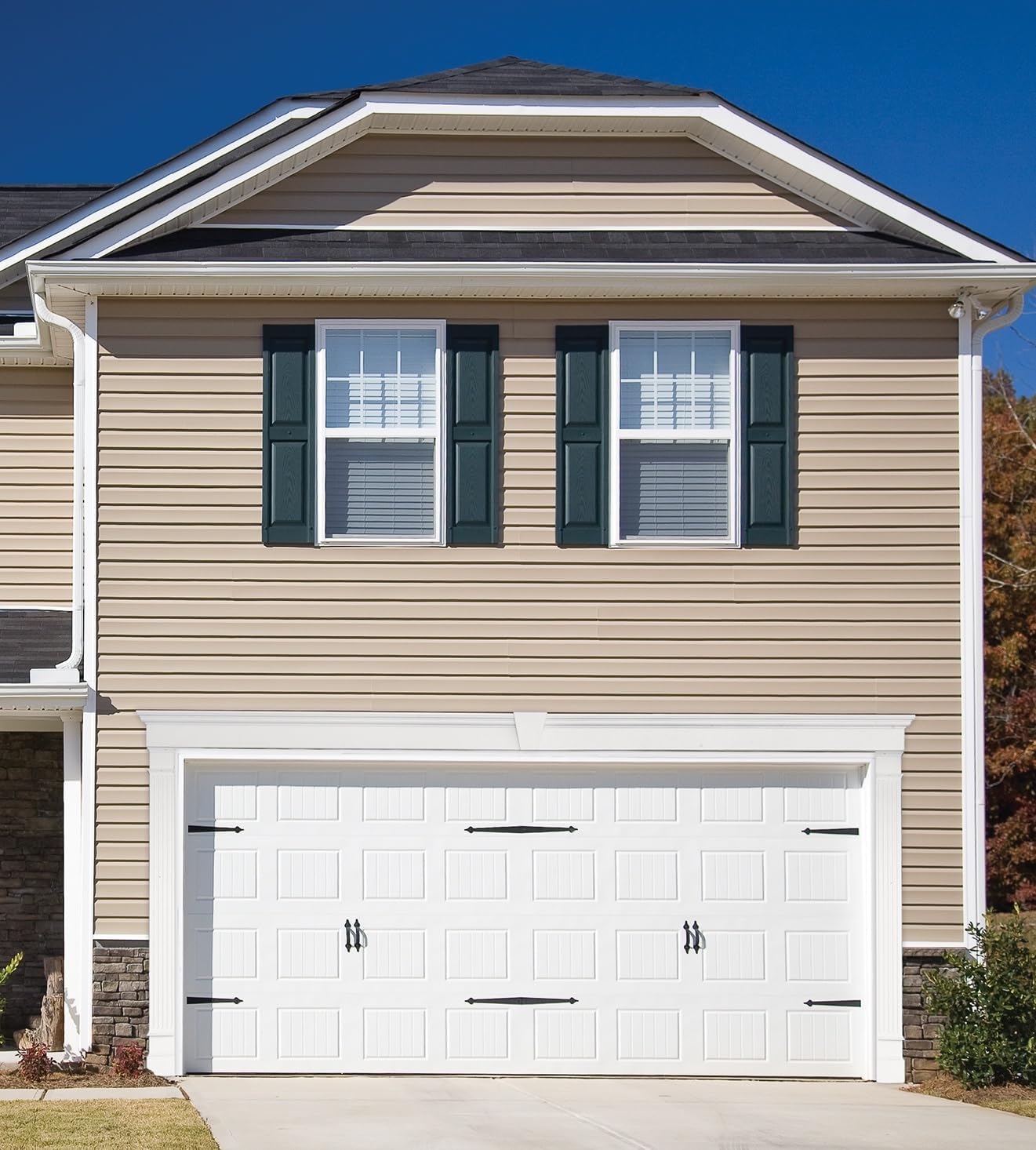 Mid America Raised Panel Vinyl Shutters (1 Pair) - 14.75 x 59 028 Forest Green