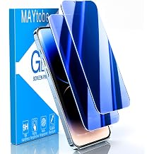 MAYtobe [2-Pack Privacy Screen Protector Designed for iPhone 14 Plus, iPhone 13 Pro Max Anti-Blue Light Tempered Glass, Eye Protection, Blue Anti-Spy, Colorful Gradient, Anti-Scratch