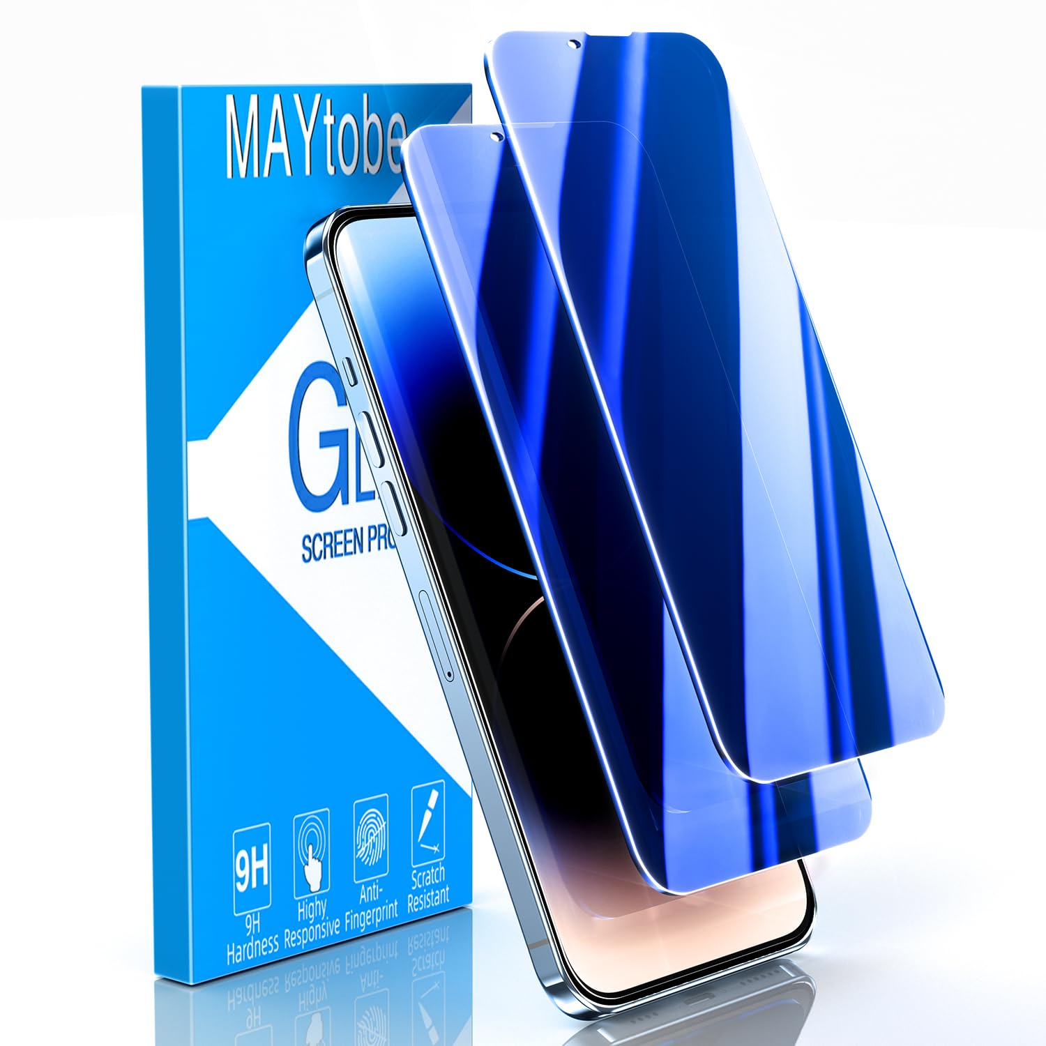 MAYtobe 2 Pezzi Opaca Privacy Pellicola Protettiva per iPhone 12 Pro Max Vetro Temperato Durezza 9H, Anti Spy, Anti-Impronte, Antiriflesso, Opaca HD Protezione Schermo