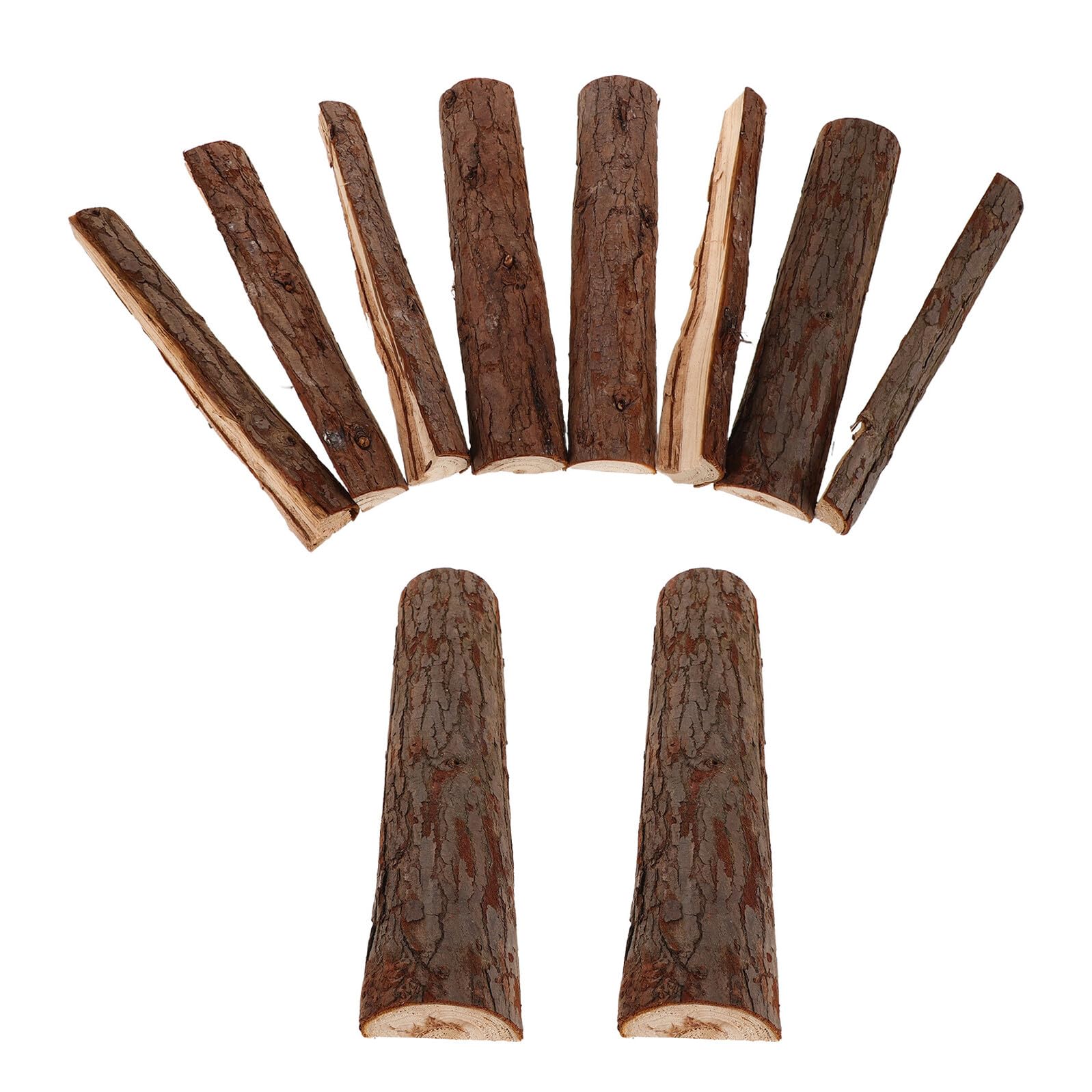 Zerodeko Tronchi di Legno Decorativi Decorazione Natalizia Rustica in Legno Realistico Marrone 10 Pezzi per Stufa e Giardino per Uso Esterno e Interno