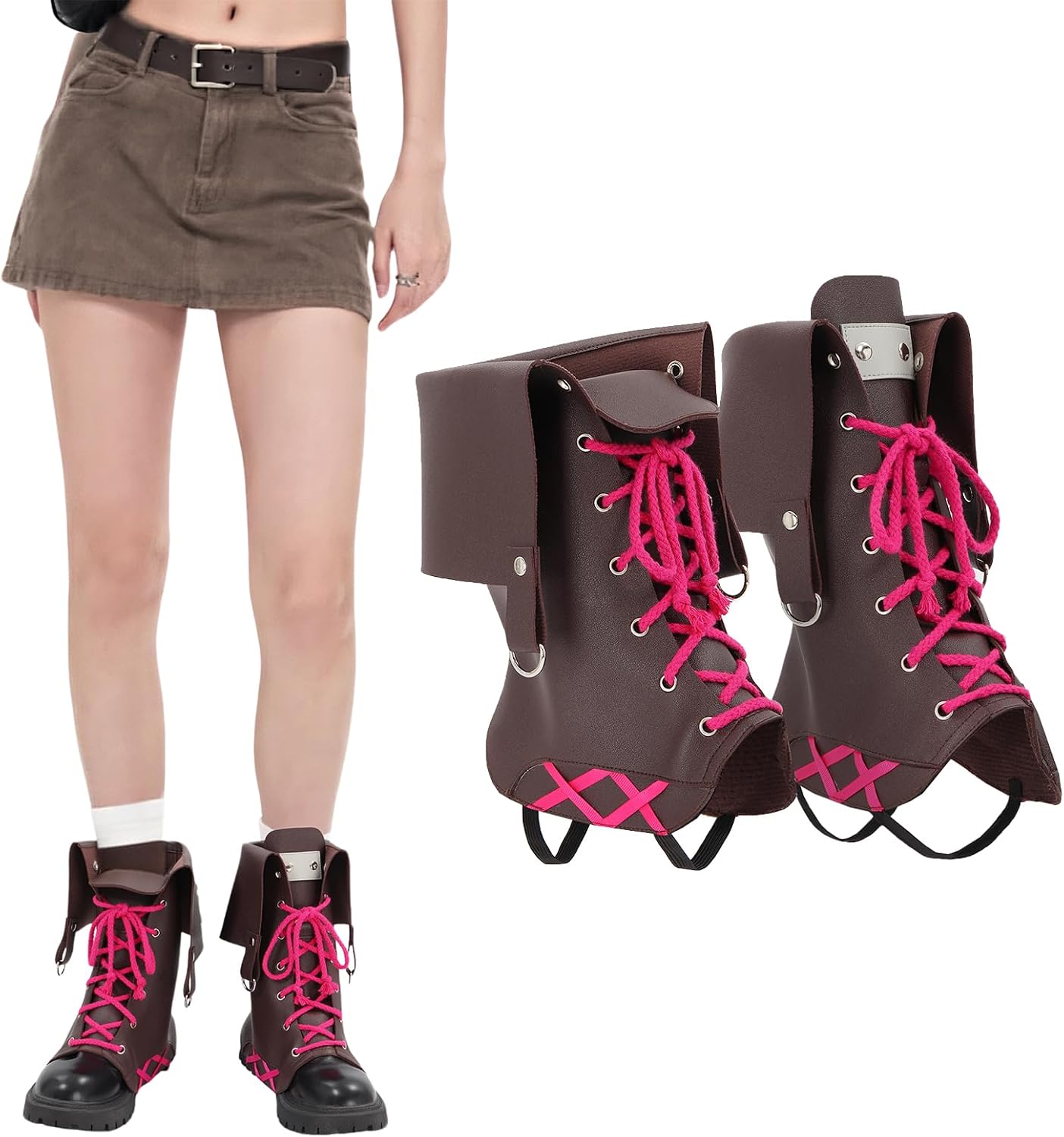 DAZCOS Anime Cosplay Shoes Boots Cover Costume Accessories for Unisex Halloween Party