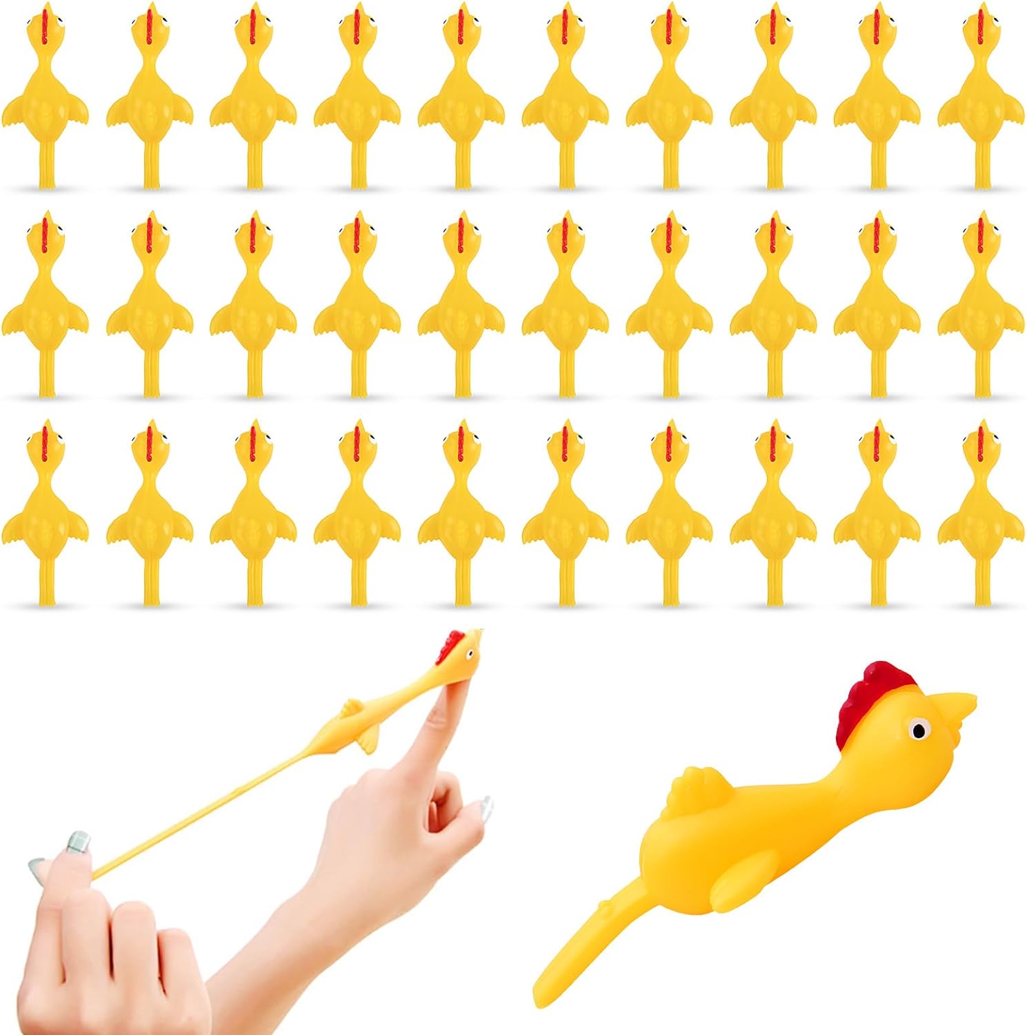 BUVUDI 30 Pieces Rubber Chicken Slingshot Rubber Chickens