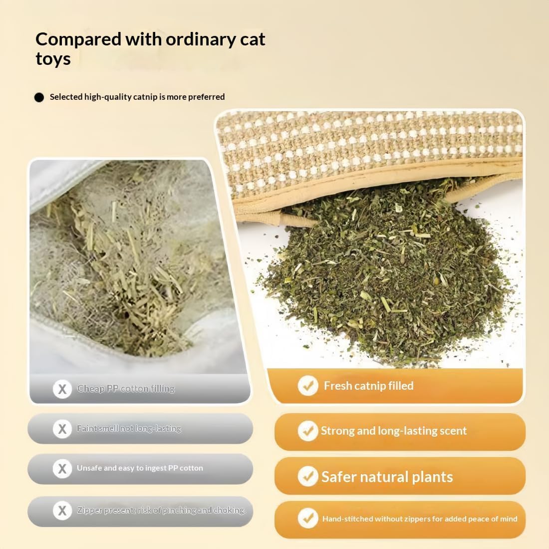 Generisch Catnip Kicker Pillow, cojín de hierba gatera, juguete dental, sisal natural, tabla interactiva para gatos (3 unidades)