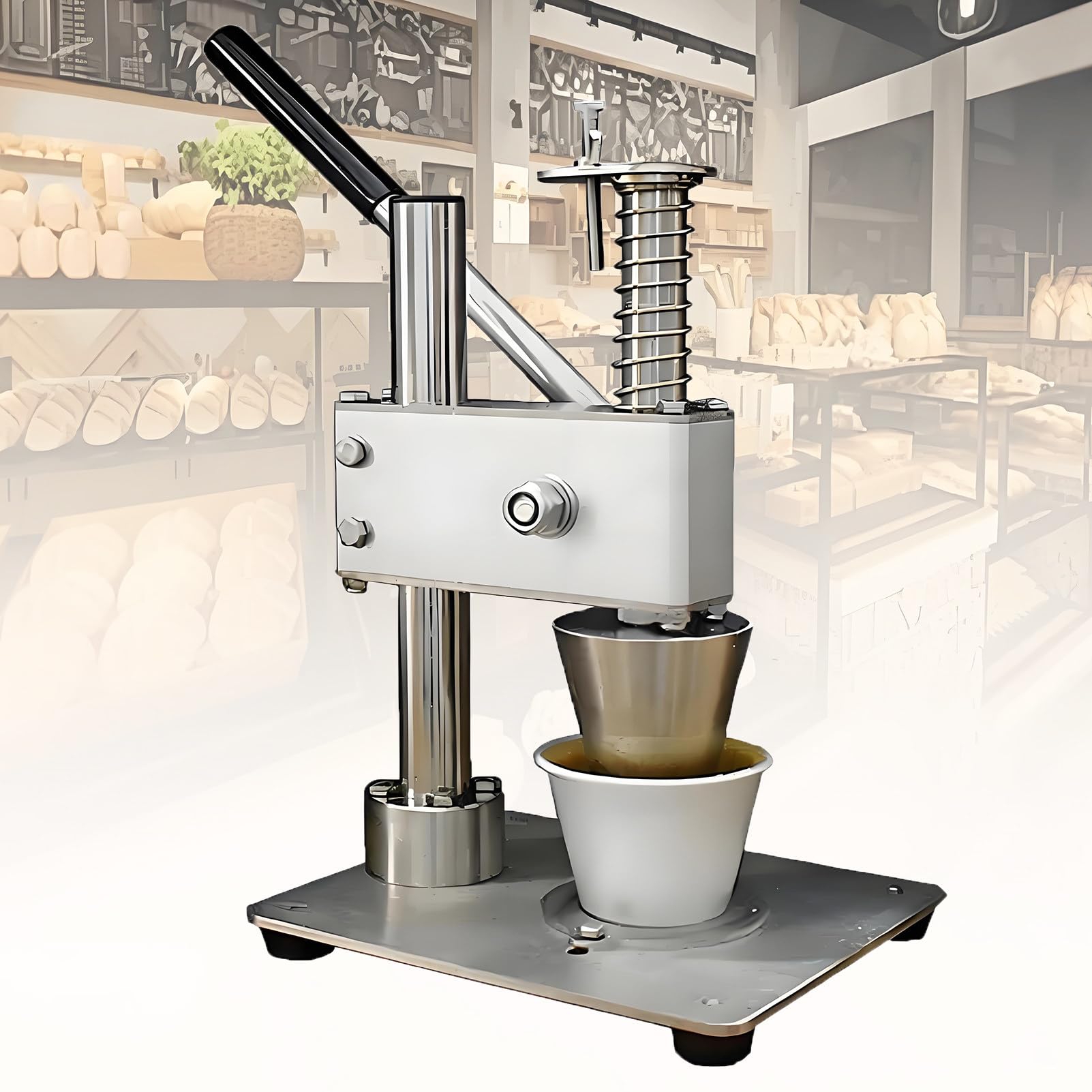 EpyGnom Professional Commercial Egg Tart Pressing Machine, Stainless Steel Manual Custard Tart Skin Shell Maker with Stable Base, Hand Pie Press for Baking Tarte Pie Waffle Shells H41