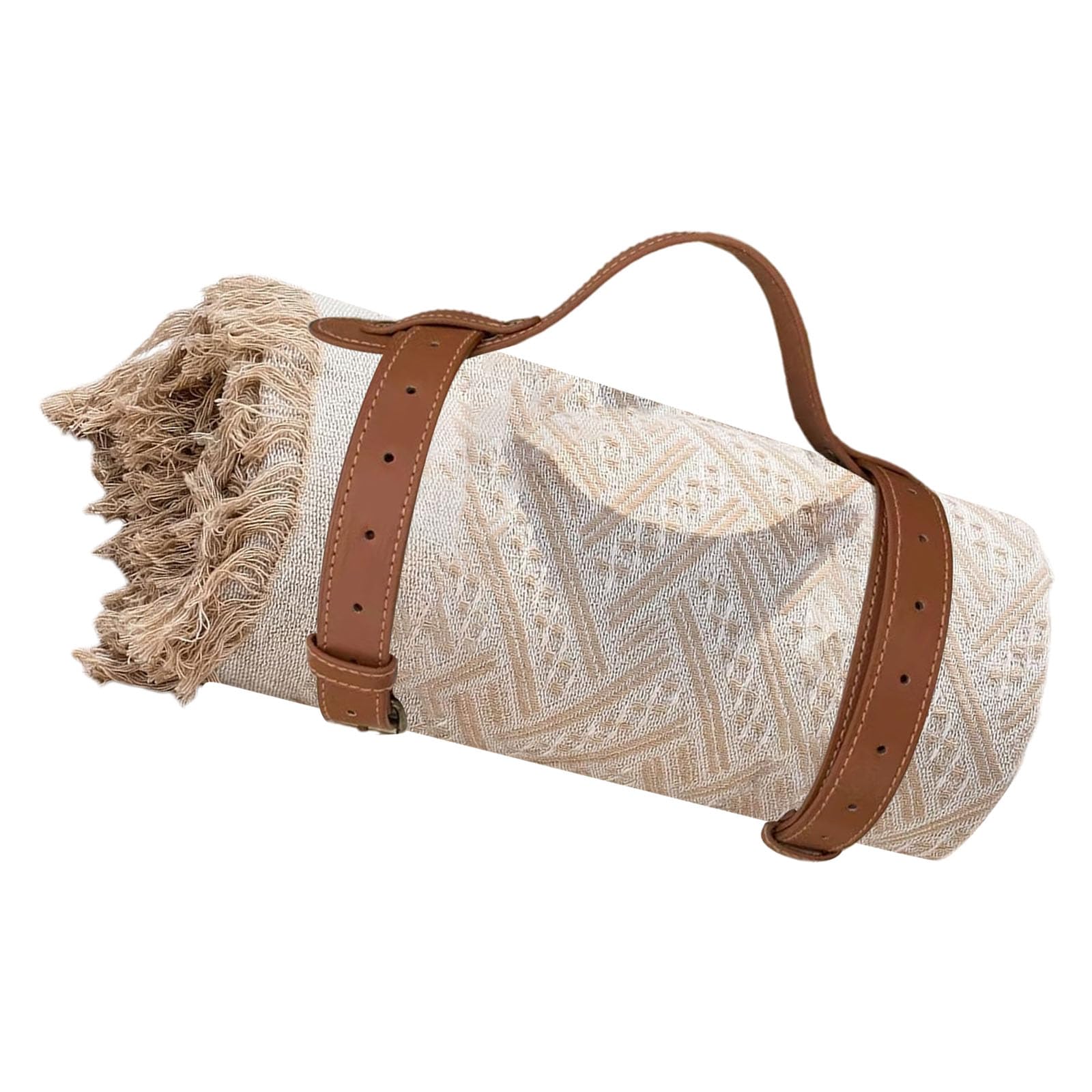 Große Outdoor-Decke mit Ledergriffen, 180 x 130 cm, Campingmatte für Strand und Reisen, Outdoor-Sitzmatte