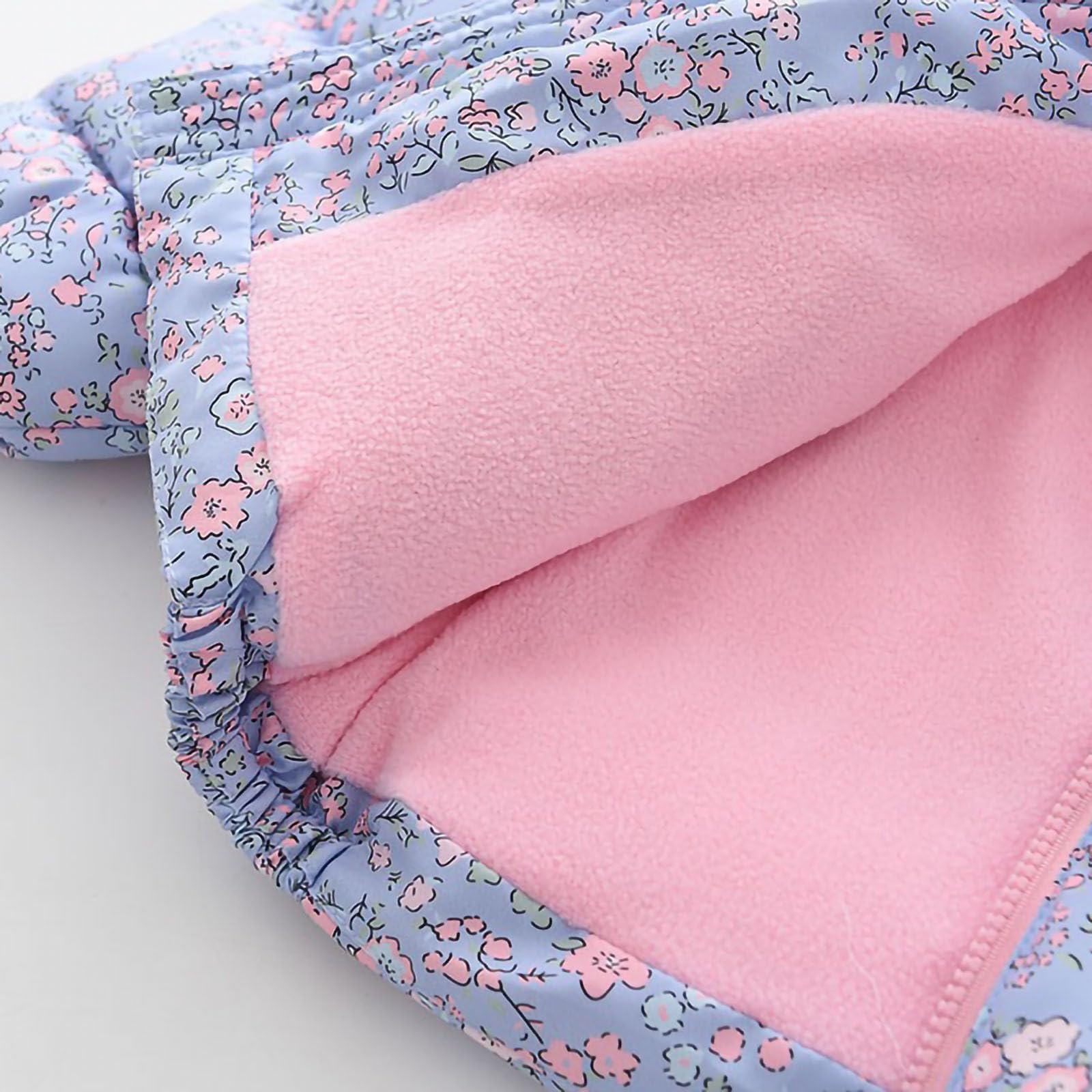 HAOLEI Chaqueta Acolchada con Capucha para Niña Gruesa Cálida Abrigo Acolchado Manga Larga con Estampado de Floral Suave Cómodo Caliente Cazadora de Forro Polar Ropa Niña Pequeña 3-11 Años