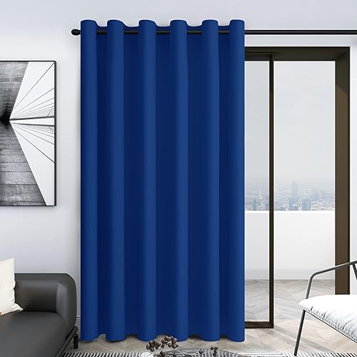 Miniatura 186 de Deconovo Darken - Cortina opaca con aislamiento térmico y ojales para sala de estar, 42 x 63 pulgadas, color blanco puro Negro,Beige claro,Azul