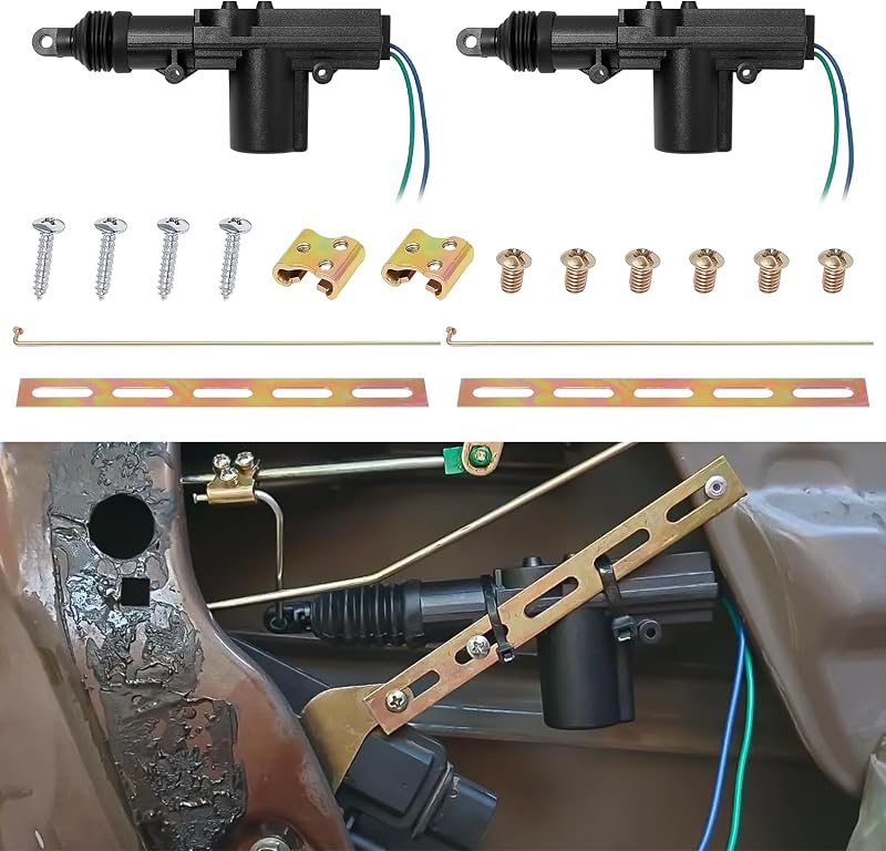 Kit de Atuadores de Trava Elétrica de Porta QZTYTY 12 V com Cabeça Giratória – 2 unidades