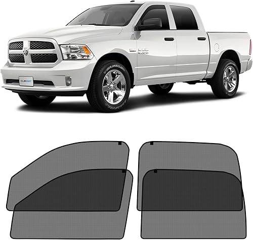 CLIM ART Parasol magnético para ventana de coche para Dodge RAM 2009-2018 Crew Cab, pantalla de cubiertas laterales de vidrio, cortinas de bloqueo
