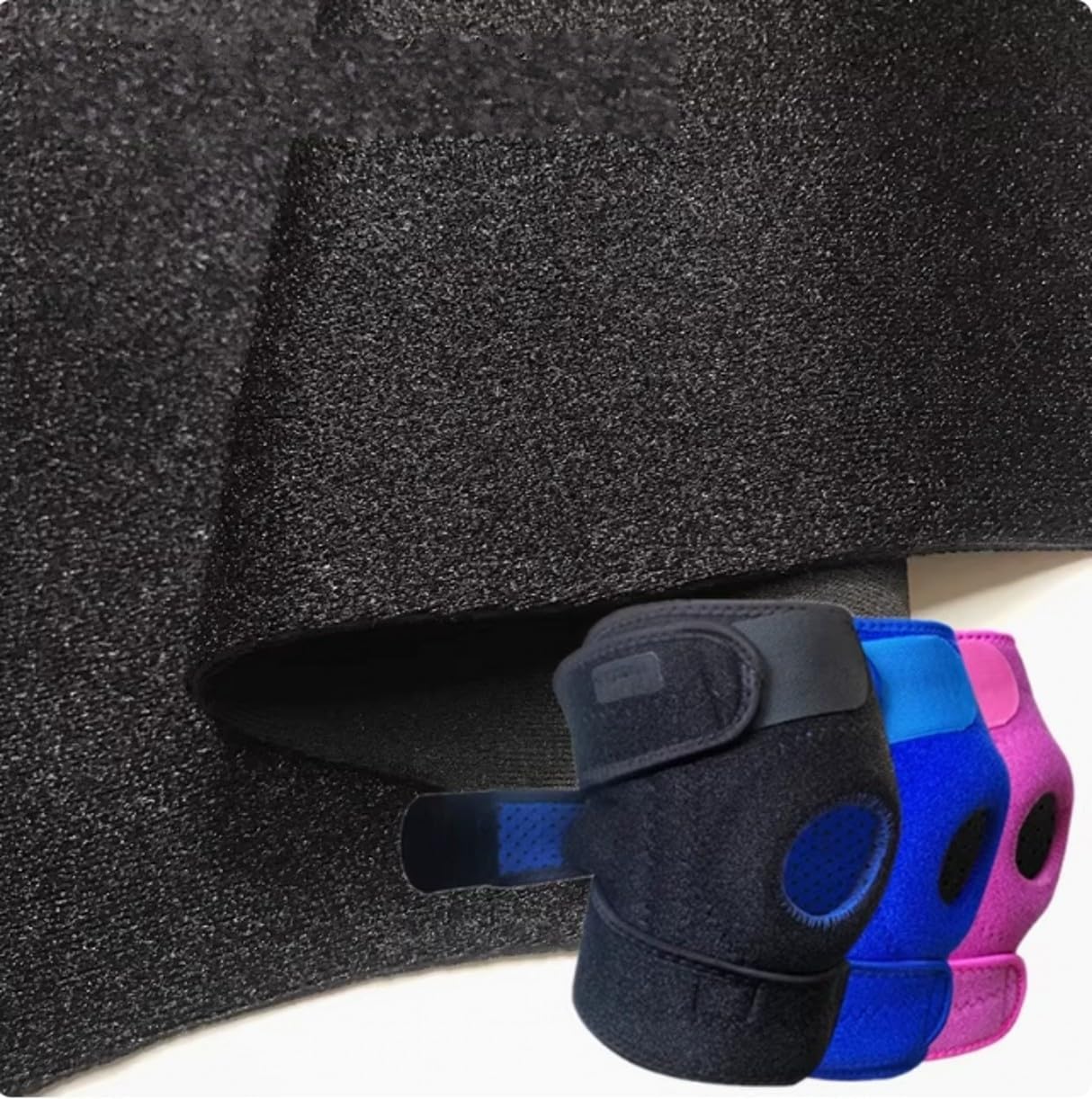 1 Yard SBR Rubber Fabric, 54" Wide Stretchable Material for DIY - 2mm Thickness Waterproof Elastic Fabric for Sports Gloves, Knee Pads, Ankle Brace (Can Be Glued with Hook)