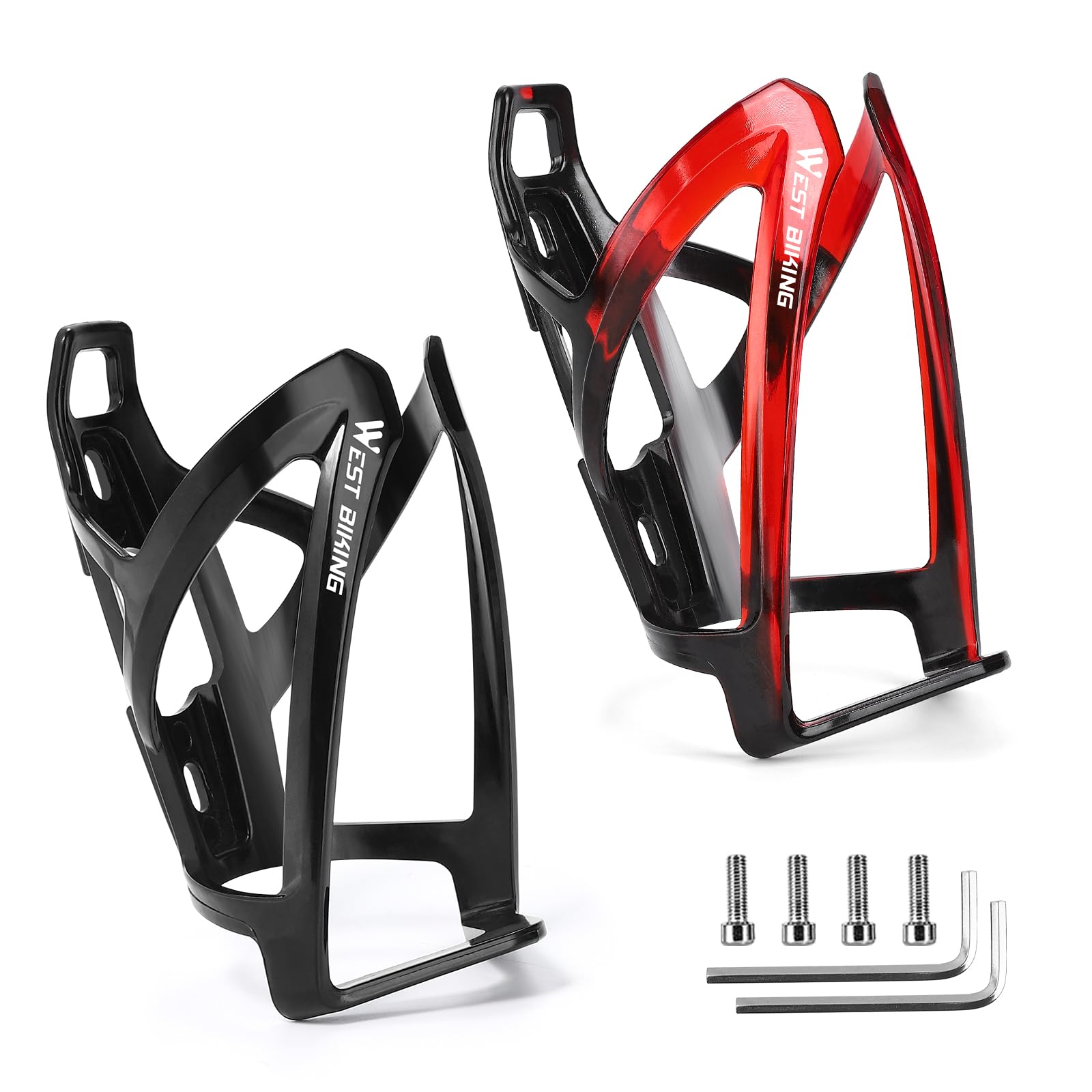 West Biking Flaschenhalter Fahrrad, langlebige Wasserflaschenhalter | leichte PC Getränkehalter für Fahrrad, Radfahren Flaschenhalter Käfige für MTB, Rennrad, Mountainbikes