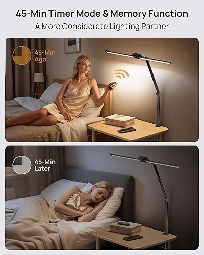 Miniatura 6 de TROND Lámpara de escritorio LED con abrazadera, lámpara de escritorio de arquitecto giratoria de 360 para oficina en casa, luz de monitor de