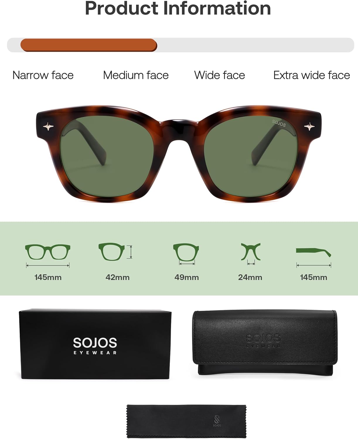 SOJOS Retro Polarized Square Sunglasses for Men Women Sun Glasses Pantos Shades UV400 TR90 Frame SJ2651 - Image 5